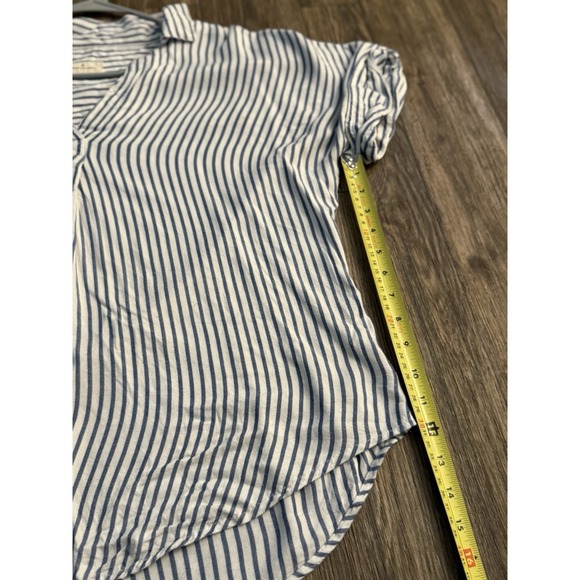 Thread & Supply White Blue Striped Tunic Shirt Blouse Womens Size M - Picture 8 of 9